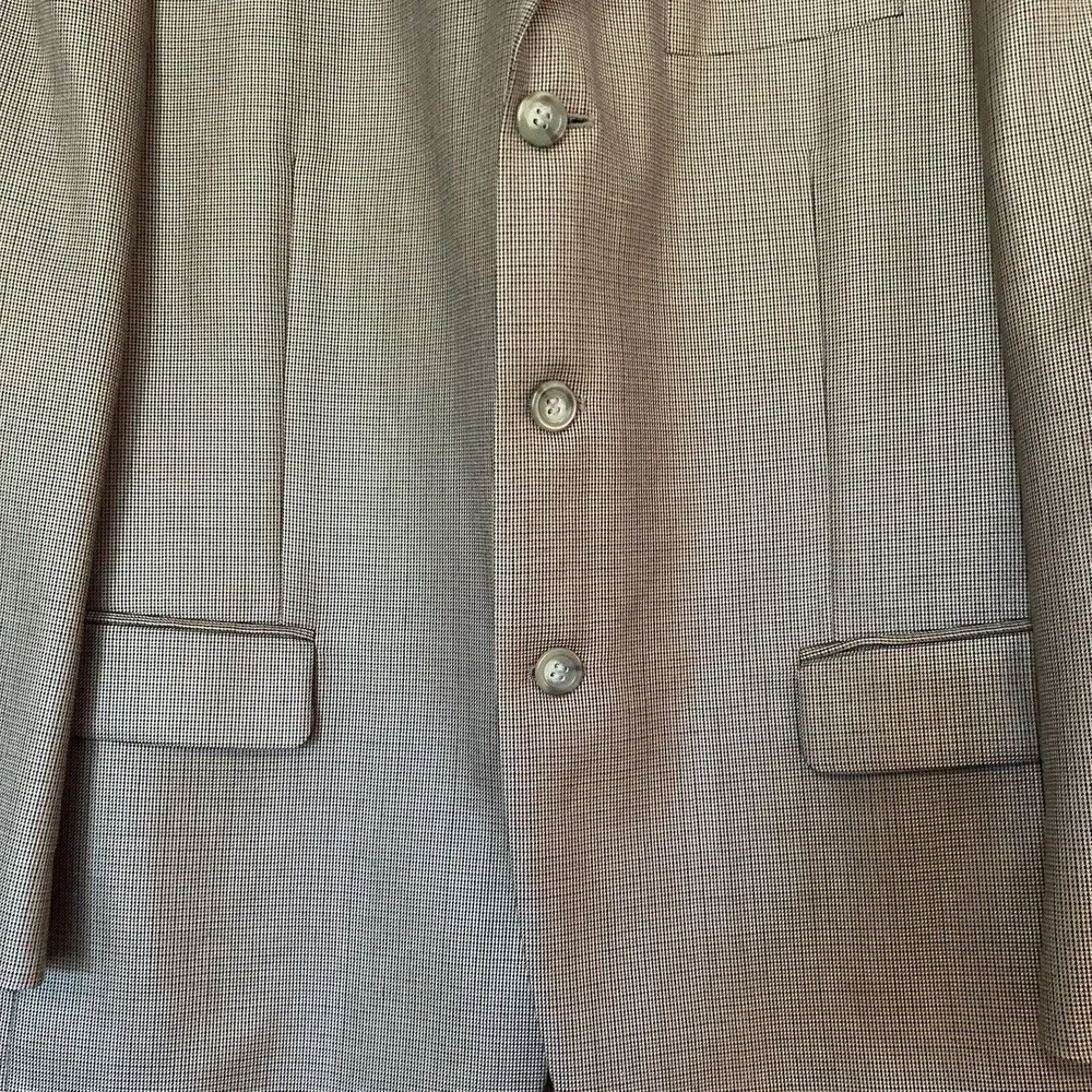 Andrew Fezza 42S Blazer Brown Micro Check Silk Wool Sport‎ Coat Designer Jacket